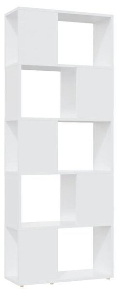 Fehér szerelt fa térelválasztó könyvszekrény 60 x 24 x 155 cm