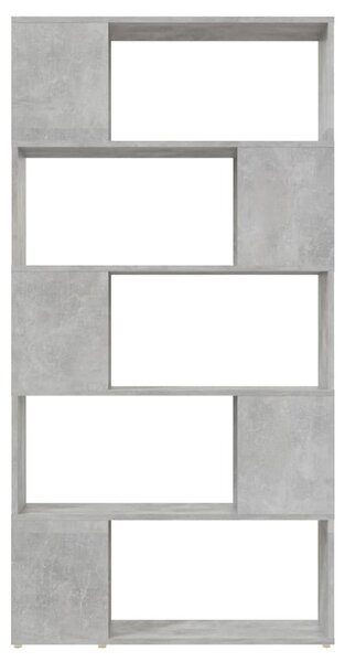 Betonszürke térelválasztó könyvszekrény 80 x 24 x 155 cm
