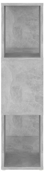 Betonszürke szerelt fa térelválasztó könyvszekrény 60x24x94 cm