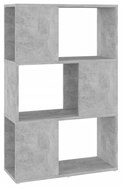 Betonszürke szerelt fa térelválasztó könyvszekrény 60x24x94 cm
