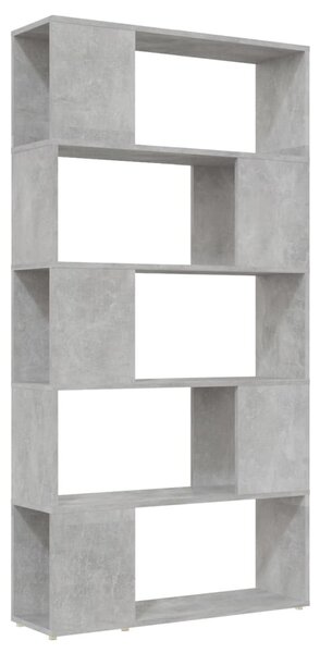 Betonszürke térelválasztó könyvszekrény 80 x 24 x 155 cm
