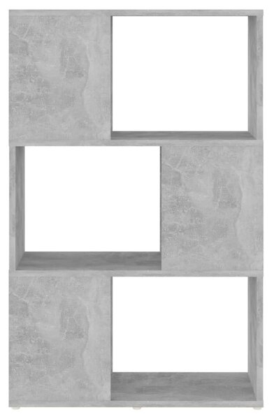 Betonszürke szerelt fa térelválasztó könyvszekrény 60x24x94 cm