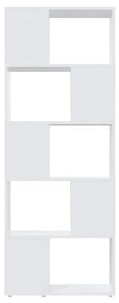 Fehér szerelt fa térelválasztó könyvszekrény 60 x 24 x 155 cm