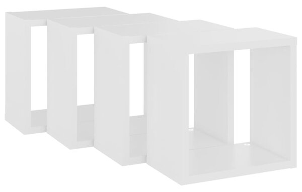 4 db fehér fali kockapolc 26 x 15 x 26 cm