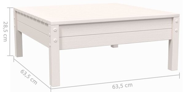3 részes fehér tömör fenyőfa kerti ülőgarnitúra párnákkal