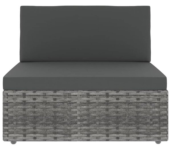 14 részes szürke polyrattan kerti ülőgarnitúra párnákkal