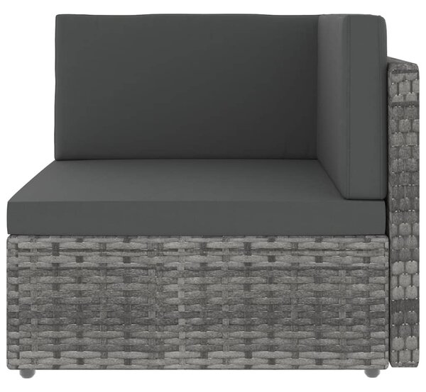 14 részes szürke polyrattan kerti ülőgarnitúra párnákkal