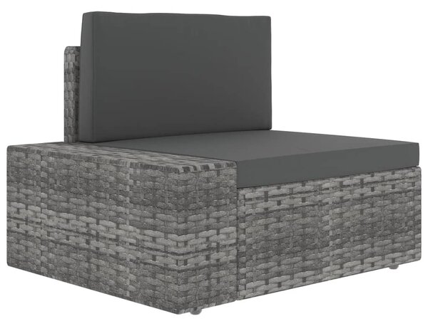 5 részes szürke polyrattan kerti ülőgarnitúra párnákkal
