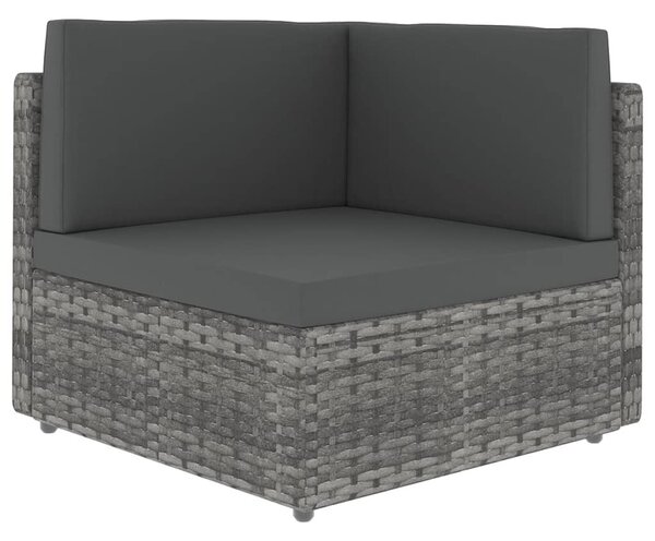 14 részes szürke polyrattan kerti ülőgarnitúra párnákkal