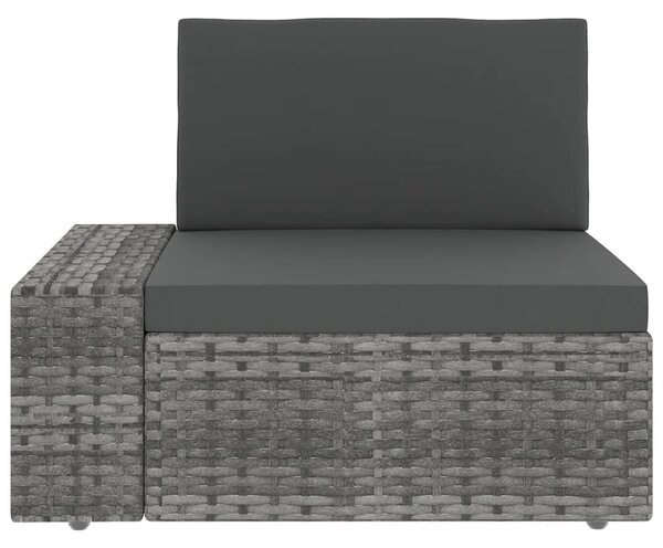 14 részes szürke polyrattan kerti ülőgarnitúra párnákkal