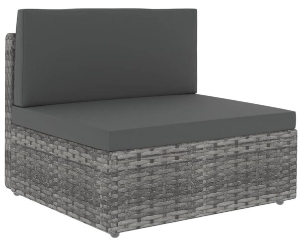 14 részes szürke polyrattan kerti ülőgarnitúra párnákkal