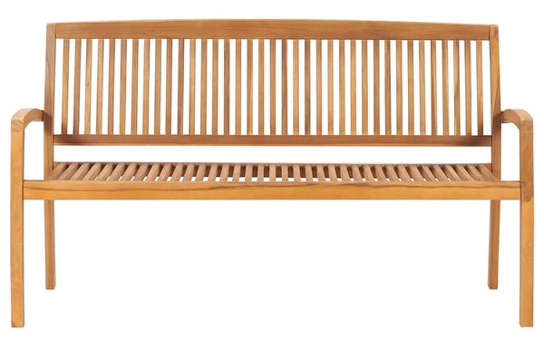 Tömör tíkfa rakásolható kerti pad párnával 159 cm