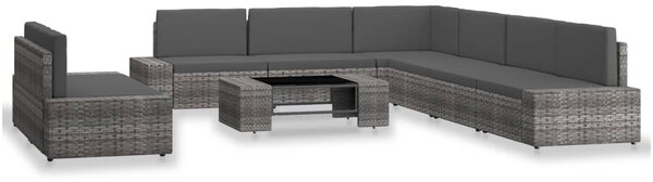 9 részes szürke polyrattan kerti ülőgarnitúra
