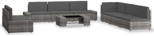 9 részes szürke polyrattan kerti ülőgarnitúra