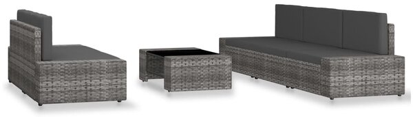 6 részes szürke polyrattan kerti ülőgarnitúra