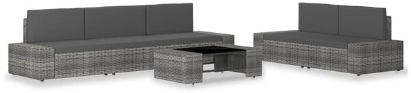 6 részes szürke polyrattan kerti ülőgarnitúra