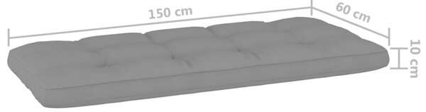 Impregnált fenyőfa kerti pad szürke párnákkal 179 cm