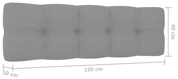 Impregnált fenyőfa kerti pad szürke párnákkal 179 cm