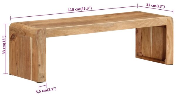 Tömör akácfa TV-szekrény 110 x 33 x 33 cm