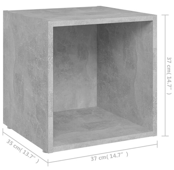2 db betonszürke szerelt fa TV-szekrény 37 x 35 x 37 cm