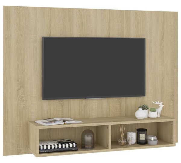 Sonoma tölgy színű szerelt fa fali TV-szekrény 120x23,5x90 cm