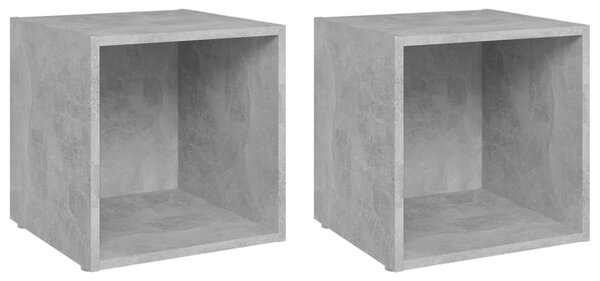 2 db betonszürke szerelt fa TV-szekrény 37 x 35 x 37 cm