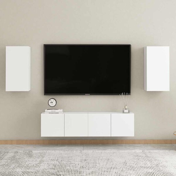 2 db fehér szerelt fa TV-szekrény 30,5 x 30 x 60 cm