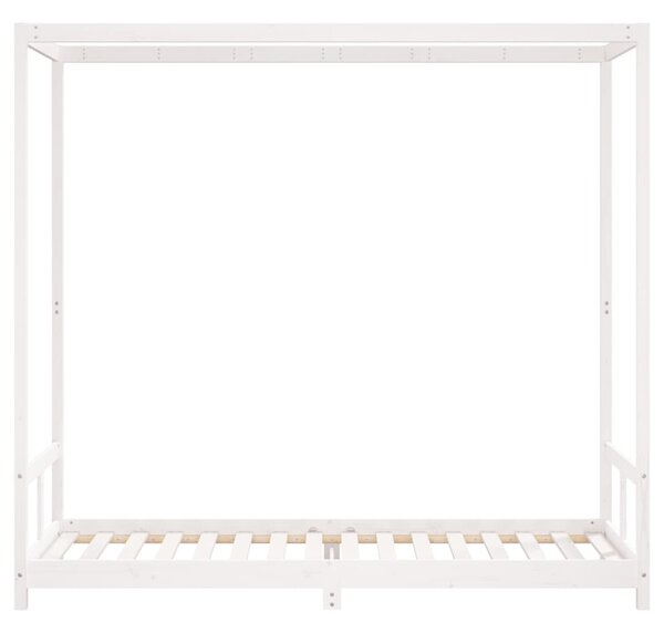 Fehér tömör fenyőfa gyerekágykeret 80 x 200 cm