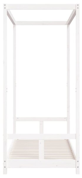 Fehér tömör fenyőfa gyerekágykeret 80 x 200 cm