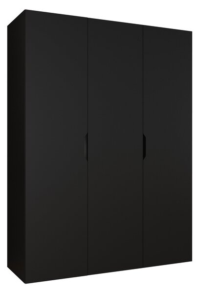 Gardróbszekrény Hartford 511, Laminált forgácslap, 202x150x50cm, Fekete