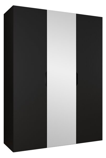 Gardróbszekrény Hartford 512, Laminált forgácslap, 202x150x50cm, Fekete