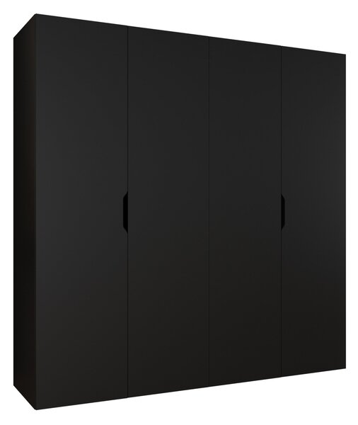 Gardróbszekrény Hartford 513, Laminált forgácslap, 202x200x50cm, Fekete