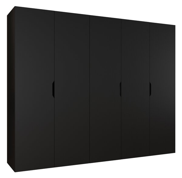 Gardróbszekrény Hartford 515, Laminált forgácslap, 202x250x50cm, Fekete