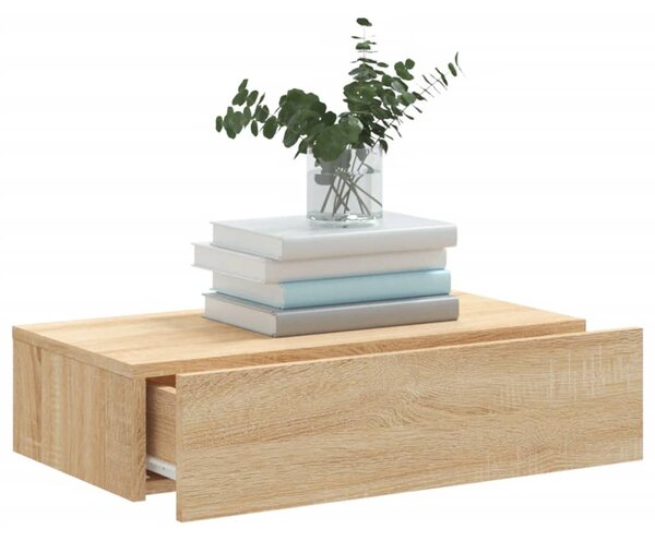 Sonoma tölgyszínű TV-szekrény LED-lámpákkal 60x35x15,5 cm