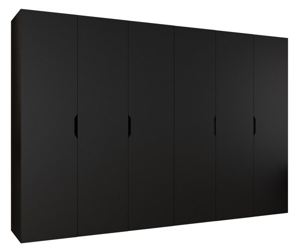 Gardróbszekrény Hartford 517, Laminált forgácslap, 202x300x50cm, Fekete