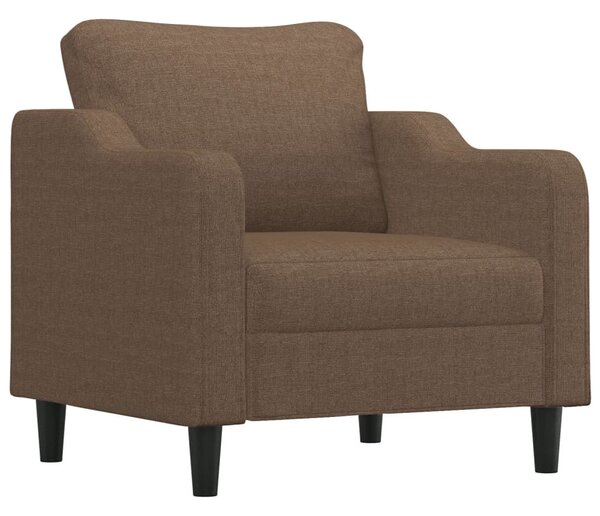 Barna szövet kanapéfotel lábtartóval 60 cm