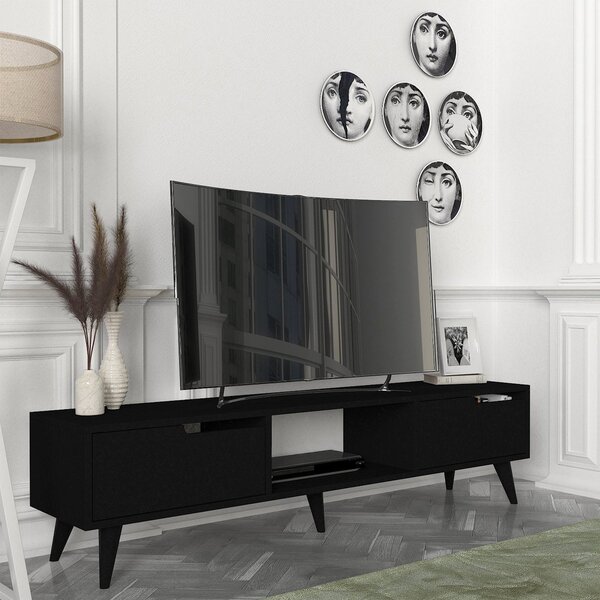 TV-szekrény Kullila 160x35x40 cm fekete [en.casa]