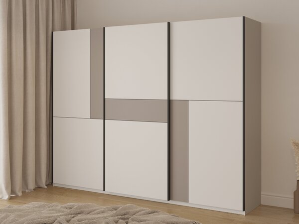 Gardróbszekrény Austin 370, Laminált forgácslap, 210x270x60cm, Kasmír, Congo