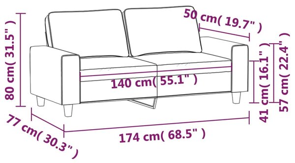 2 személyes világossárga szövet kanapé 140 cm