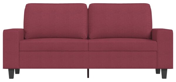 Kétszemélyes bordó szövet kanapé 140 cm