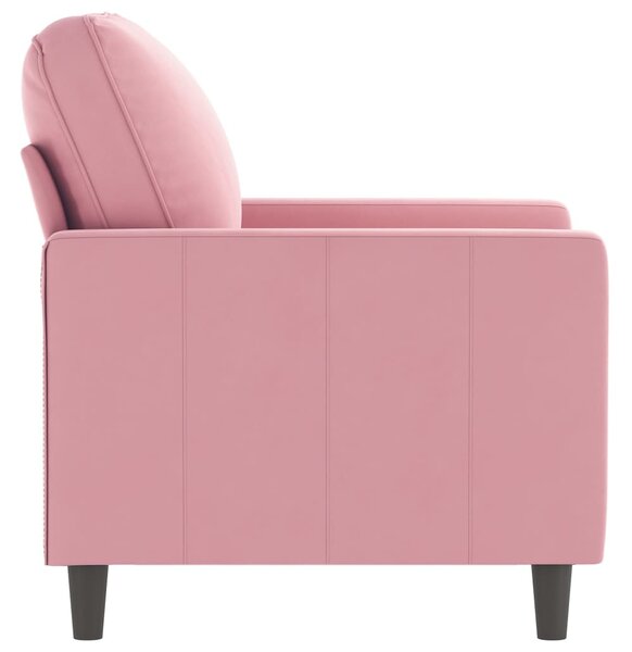 Rózsaszín bársony kanapéfotel 60 cm
