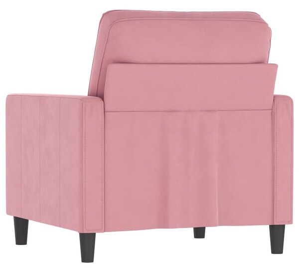 Rózsaszín bársony kanapéfotel 60 cm