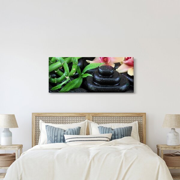 Kép - Kövek és orchideák (120x50 cm)