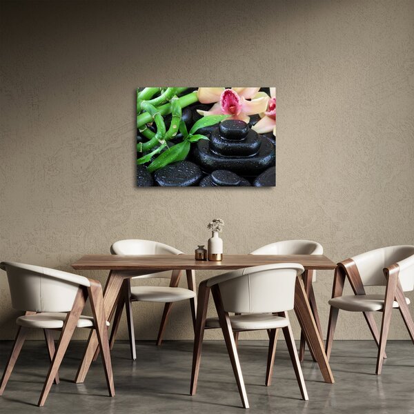 Kép - Kövek és orchideák (70x50 cm)