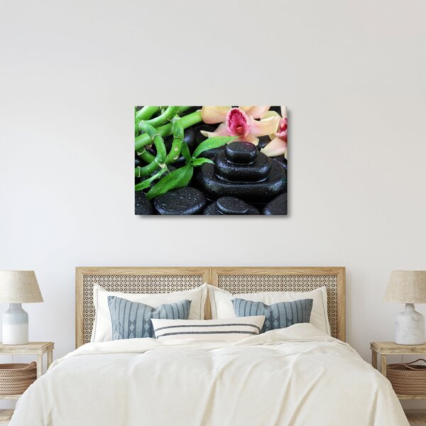 Kép - Kövek és orchideák (70x50 cm)