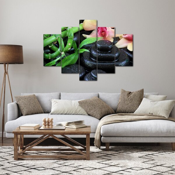 Kép - Kövek és orchideák (150x105 cm)