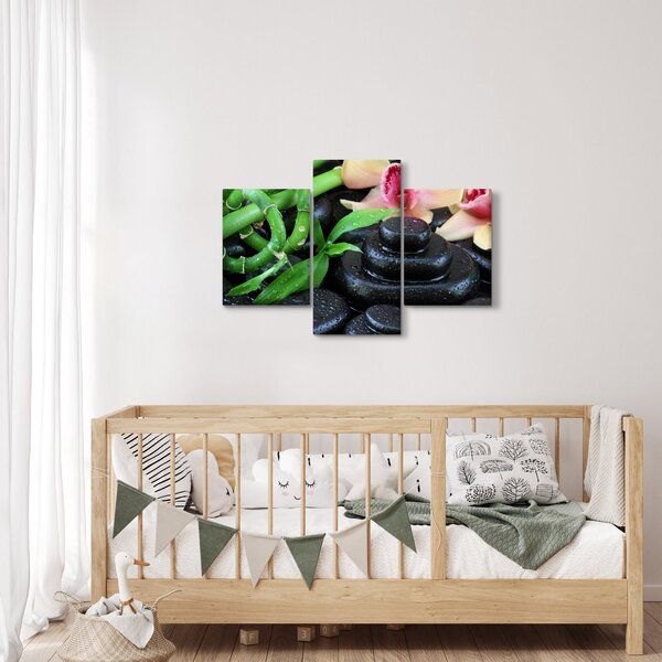 Kép - Kövek és orchideák (90x60 cm)
