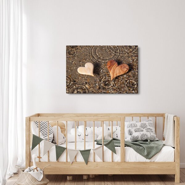 Kép - Fából készült szívek (90x60 cm)