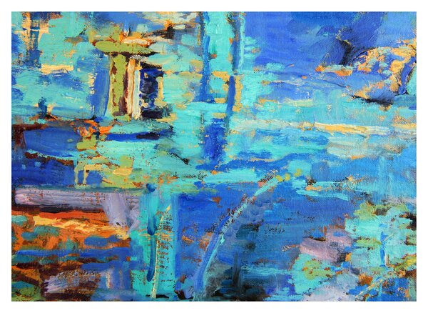 Kép - Absztrakt olajfestmény (70x50 cm)