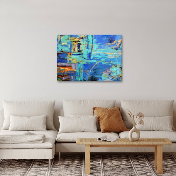 Kép - Absztrakt olajfestmény (70x50 cm)